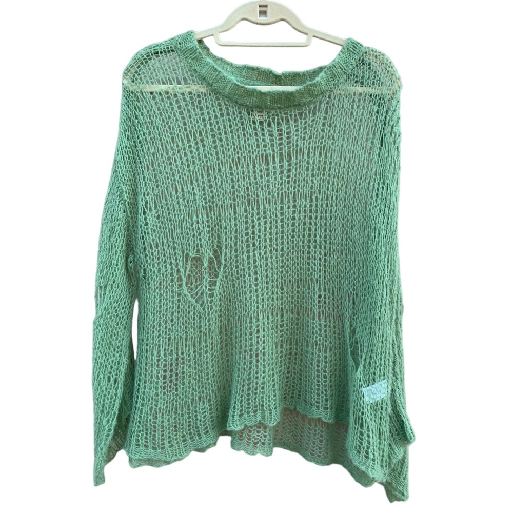 Wildfox White Label Lost Open Mermaid Knit Sweater Grass Stain XS